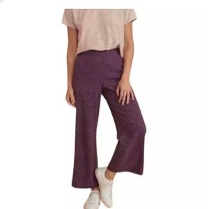 Marine Layer Kiley Cabernet Ditsy Floral Wide Leg Pull-on Pants Size XS
